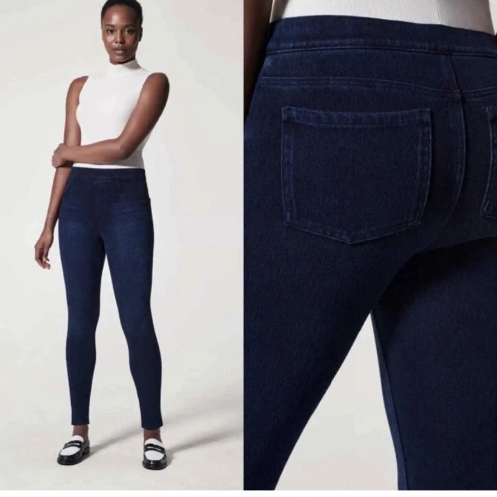 SPANX Jean-ish Ankle Leggings Jeans Twilight Dark Wash XL